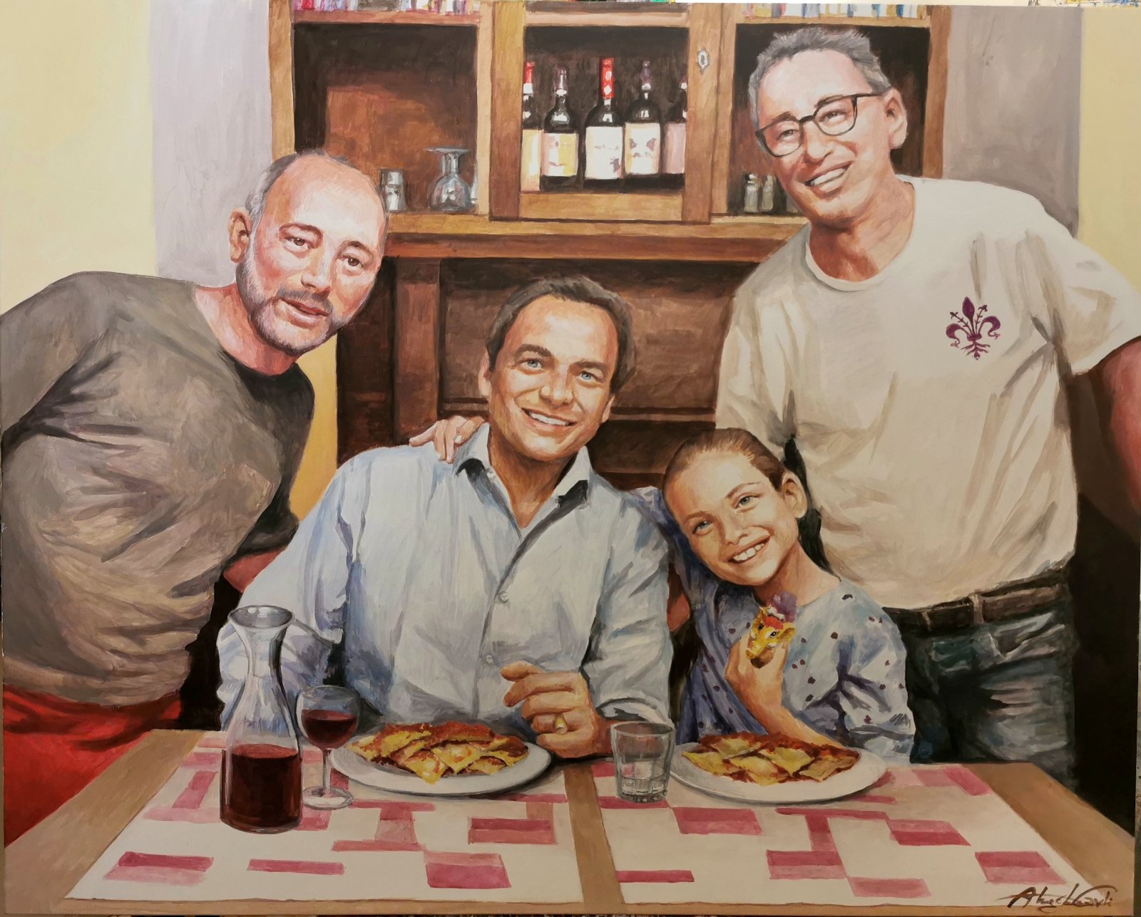 Alessandro ed Andrea Gozzi, con Guido e Lavinia Margherita Fineschi Sergardi, Trattoria Gozzi, Firenze